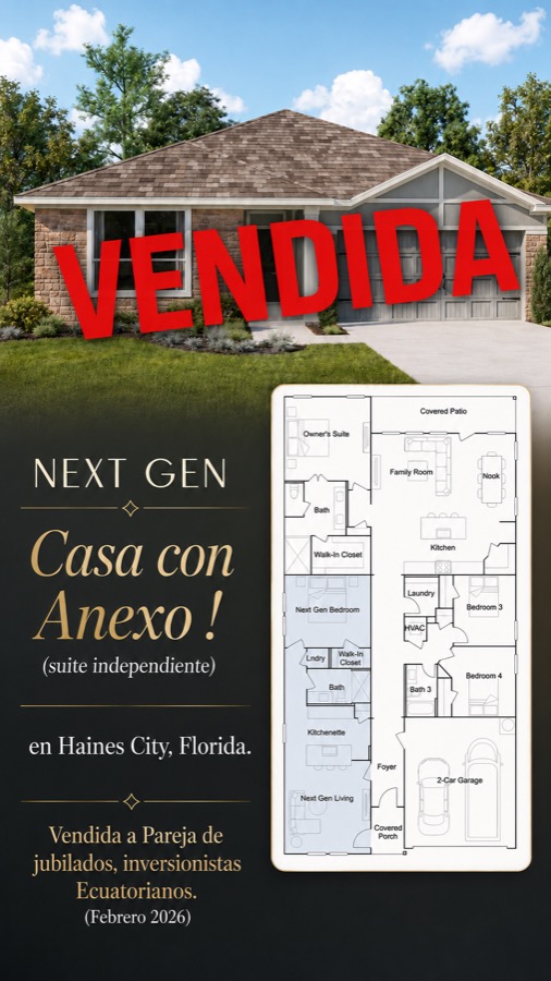 Casa Next Gen con anexo vendida en Haines City, Florida